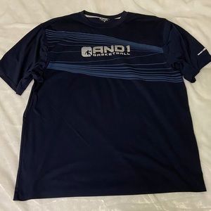 AND 1 Basketball Short Sleeve Blue Shirt